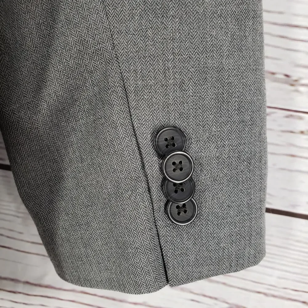 Banana Republic Gray Herringbone Standard Fit Sportscoat Blazer Jacket 40R